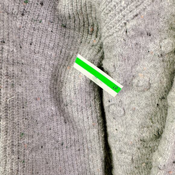 Cece Textured Dot Knit Balloon Sleeve Mock Crewneck Sweater Cute Gray sz XL NWT - Picture 11 of 12